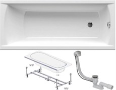 RAVAK SET-набор акриловая ванна CLASSIC 150x70 с усиленной опорой и сливом-переливом 70508104