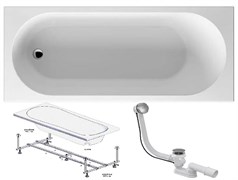 RAVAK SET-набор акриловая ванна SONATA 150x70 с усиленной опорой и сливом-переливом 70508107