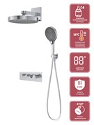 CEZARES RAIN2-SET-T-01 Душевой набор с термостатическим смесителем, хром RAIN2-SET-T-01
