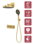 CEZARES RAIN2-SET-T-BORO Душевой набор с термостатическим смесителем, брашированное золото RAIN2-SET-T-BORO
