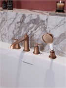 CEZARES LIBERTY-BVD4-BR Смеситель на борт ванны с ручным, выдвижным душем, брашированное розовое золото LIBERTY-BVD4-BR
