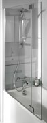 JACOB DELAFON Bain-Douche Neo Экран на ванну с двойной панелью с хромированными петлями,  Прозрачное стекло 6 мм с водоотталкивающим покрытием,  Хромированный профиль. Реверсивный,  Первая панель открывается внутрь/наружу на 90°,  вторая панель - внутрь н