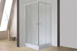 ROYAL BATH HPD 120x120 Душевой уголок квадратный, стекло 6 мм матовое, профиль алюминий  белый, дверь раздвижная