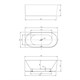 VINCEA Ванна акриловая VBT-402-1700L, 1700*800*580, цвет белый, левая, слив-перелив в комплекте, хром VBT-402-1700L