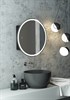 CONTINENT Зеркало-шкаф TORNEO D600 цвет черный со светодиодной подсветкой - фото 136642
