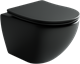 CERAMICA NOVA Подвесной унитаз Metropol Rimless (безободковый) с сиденьем микролифт, черный матовый - фото 139841