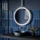 SANCOS Зеркало для ванной комнаты  Dames D650 с подсветкой , ремень из натуральной белой кожи, арт. DA650W - фото 141561
