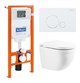 BELBAGNO Комплект 4 в 1 Унитаз подвесной BelBagno SENSO-R BB017CHR с сиденьем BB865SC + Система инсталляции для унитазов BelBagno BB002-80 с кнопкой смыва BB014-SR-BIANCO - фото 155578
