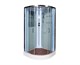 DETO Душевая кабина A01 LED, размер 100x100 см, профиль глянцевый хром, стекло прозрачное - фото 157730