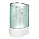 DETO Душевая кабина EM4512RN LED с гидромассажем, размер 120x80 см, профиль глянцевый хром, стекло с узором EM4512RNLED+GM - фото 164393