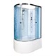 DETO Душевая кабина EM4512RN LED с гидромассажем, размер 120x80 см, профиль глянцевый хром, стекло с узором EM4512RNLED+GM - фото 164395