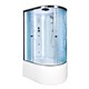 DETO Душевая кабина EM4512L LED с гидромассажем, размер 120x80 см, профиль глянцевый хром, стекло с узором EM4512LLED+GM - фото 164446