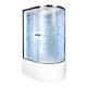 DETO Душевая кабина EM4512LN LED с гидромассажем, размер 120x80 см, профиль глянцевый хром, стекло с узором EM4512LNLED+GM - фото 164465