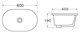 BELBAGNO Раковина керамическая полувстраиваемая BB1004, овальная, 600х400х190, цвет белый - фото 179935