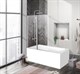 BELBAGNO Uno Шторка на ванну, размер 100 см, двери распашные, стекло 5 мм - фото 183125