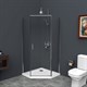 BELBAGNO Uno-195 Душевой уголок пятиугольный, размер 90х90 см, двери раздвижные, стекло 5 мм - фото 183306