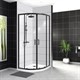 BELBAGNO Uno-195 Душевой уголок полукруглый, размер 100х100 см, двери раздвижные, стекло 5 мм UNO-195-R-2-100-C-NERO - фото 183351