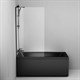 AM.PM W90BS-080-140BT Gem шторка на борт ванны 80х140, фиксированная, черный, стекло прозрачное - фото 185854