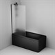 AM.PM W90BS-080-140BM Gem шторка на борт ванны 80х140, фиксированная, черный, стекло матовое - фото 185884