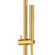 CEZARES Eco Душевая стойка со смесителем для ванны, верхний душ диаметр 25,5 см, ручной душ двухфункциональный, цвет брашированное золото - фото 190691