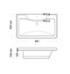 MADERA Adel Раковина накладная  прямоугольная, искусственный мрамор, ширина 90 см - фото 191109