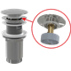 ALCA PLAST Донный клапан сифона для умывальника CLICK/CLACK 5/4", цельнометаллический с переливом и большой заглушкой - фото 191633