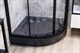 CEZARES Eco Душевой уголок полукруглый двери раздвижные, профиль - черный / стекло - прозрачное, размер 100х100 см, стекло 6 мм - фото 194709