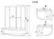 TIMO Standart Душевая кабина прямоугольная-асимметричная, размер 120х85 см, профиль - черный / стекло - прозрачное, двери раздвижные - фото 197707