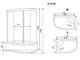 TIMO Standart Душевая кабина прямоугольная-асимметричная, размер 110х85 см, профиль - хром / стекло - матовое, двери раздвижные - фото 197743