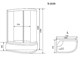 TIMO Standart Душевая кабина прямоугольная-асимметричная, размер 110х85 см, профиль - матовый / стекло - тонированное, двери раздвижные - фото 198988