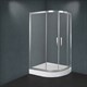 TIMO Tl Душевой уголок прямоугольная-ассиметричная, размер 80х120 см, профиль - хром / стекло - прозрачное, двери раздвижные - фото 199049