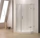 TIMO Tl Душевой уголок пятиугольная, размер 100х100 см, профиль - хром / стекло - матовое, двери распашные - фото 199058