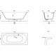 SALINI Ornella Встраиваемая ванна с прямоугольной чашей, регулируемые ножки, донный клапан "Up&Down" белый, сифон, интегрированный слив-перелив размер 180х80 см, белый - фото 201962