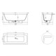 SALINI Orlanda Встраиваемая ванна с прямоугольной чашей, регулируемые ножки, донный клапан "Up&Down" белый, сифон, интегрированный слив-перелив размер 180х80 см, белый - фото 202262