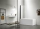 AQUATEK Душевая шторка на ванну, ширина 80 см, профиль черный / стекло прозрачное, стекло 6 мм - фото 207411