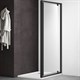 AQUATEK Душевая дверь распашные, ширина 90 см, профиль черный / стекло прозрачное, стекло 6 мм - фото 207445