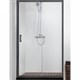 AQUATEK Душевая дверь двухэлементная, раздвижная1000x2000 профиль черный, стекло прозрачное 6 мм - фото 207454