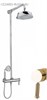 CEZARES Olimp Душевая стойка со смесителем для верхнего и ручного душа, исполнение золото 24 карат - фото 207717