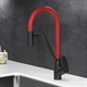 AM.PM Like Смеситель для кухни с каналом для питьевой воды и гибким изливом, черн., красный излив - фото 209371
