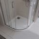 BELBAGNO Uno Поддон полукруглый 90х90 из искусственного мрамора в комплекте с сифоном с декоративной накладкой (хром), белый TRAY-MR-UNO-R-90-550-35-W-CR - фото 211690