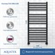 AQUATEK Альтаир Полотенцесушитель водяной (ШxВ) 500 х 1100, цвет черный муар AQ KK1611BL - фото 212507