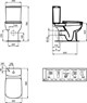 IDEAL STANDARD Esedra Унитаз-компакт напольный, глубокий смыв, без сидения и крышки, белый (T283401) - фото 217366
