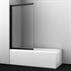 WASSERKRAFT Dill 61S Стеклянная шторка для ванны раздвижная, распашная ширина 80 см, Профиль - черный / Стекло - прозрачное - фото 218586