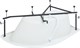 AQUANET Graciosa Ванна акриловая асимметричная встраиваемая / пристенная размер 150x90 см с каркасом L, белый - фото 218949