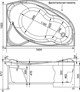 AQUANET Jamaica Ванна акриловая асимметричная встраиваемая / пристенная размер 160x110 см с каркасом R, белый - фото 219010