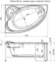 AQUANET Mayorca Ванна акриловая асимметричная встраиваемая / пристенная размер 150x100 см с каркасом L, белый - фото 219130