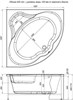 AQUANET Santiago Ванна акриловая четверть круга встраиваемая / пристенная размер 160x160 см с каркасом, белый - фото 219343