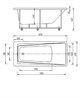 AQUATEK Либра Ванна пристенная прямоугольная без гидромассажа без панелей с каркасом (разборный) со слив-переливом  размер 150x70 см, белый - фото 223034