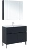 AQUANET Мебель для ванной напольная Алвита New 100 1 ящик, 2 дверцы, антрацит - фото 225429