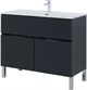 AQUANET Мебель для ванной напольная Алвита New 100 1 ящик, 2 дверцы, антрацит - фото 225432
